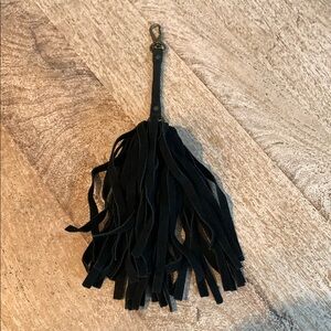Black Leather Fringe Keychain